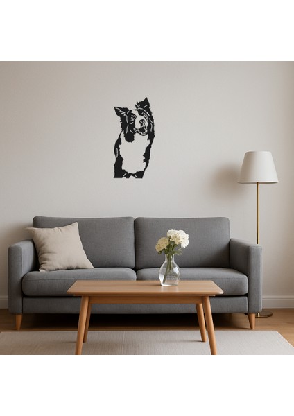 Modern Köpek Yüzü Silüet Duvar Sanatı - CPT102255-9118 fırsatları