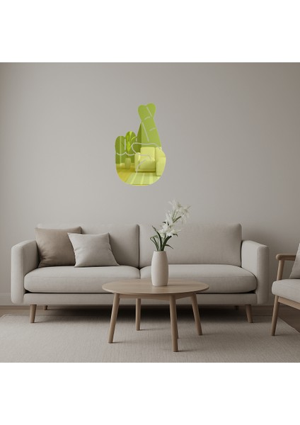 Dekoratif Parmak Çapraz Altın Aynalı Tablosu - CPT108858-5943