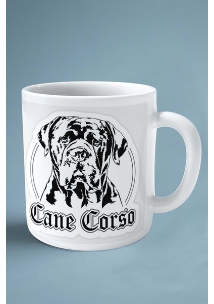 Cane Corso Italiano Köpek Isimli Kişiye Özel Baskılı Kupa Bardak Beyaz