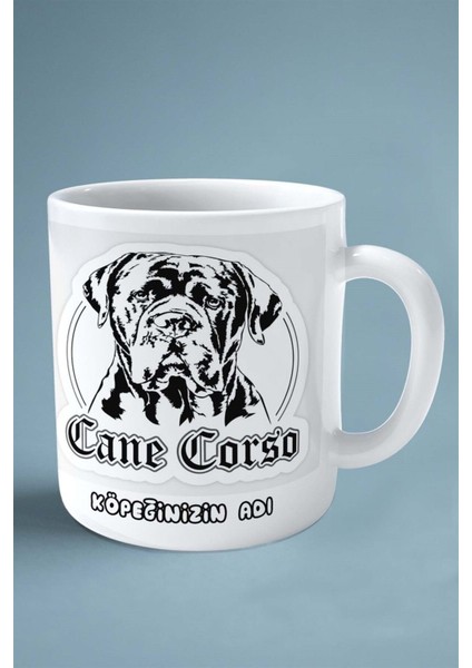 Cane Corso Italiano Köpek Isimli Kişiye Özel Baskılı Kupa Bardak Beyaz fiyatları