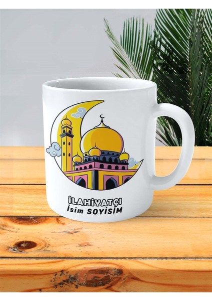 Ilahiyatçıı Ilahiyat Meslek Baskılı Kupa Bardak Çift Taraflı Baskı Kişiye Özel Model
