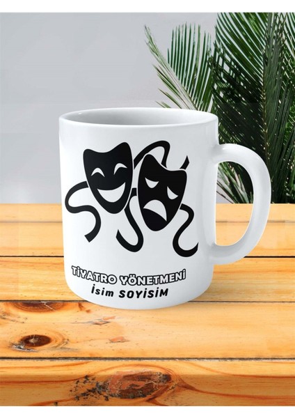 Tiyatro Yönetmen Meslek Baskılı Kupa Bardak Çift Taraflı Baskı Kişiye Özel Model 7