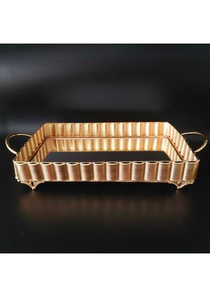 Altın Kaplama Nişan ve Çikolata Tepsisi, Ayna Detaylı Özel Tasarım fiyatları