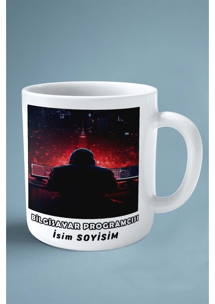 Bilgisayar Programcısı Baskılı Kupa Bardak Çift Taraflı Baskı Kişiye Özel Model 20