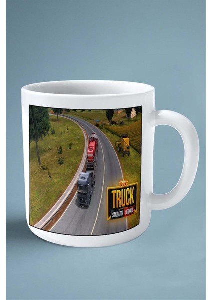 Truck Smilator Mobil Oyun Baskılı Kupa Bardak Çift Taraflı Baskı Kişiye Özel Model 6