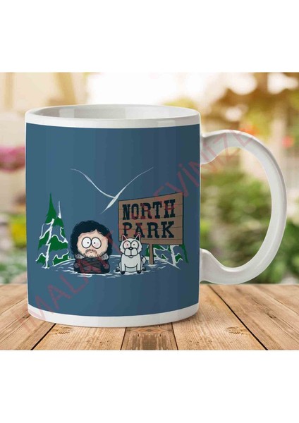 1-1624 North Park Jon Snow South Park Game Of Thrones Iki Tarafı Baskılı Kupa Bardak