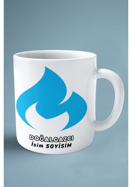 Doğalgazcı Doğalgaz Meslek Baskılı Kupa Bardak Çift Taraflı Baskı Kişiye Özel Model 8