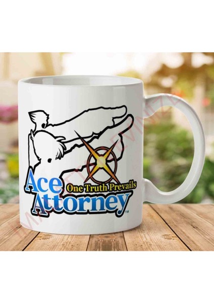 Ace Attorney Iki Tarafı Baskılı Kupa Bardak