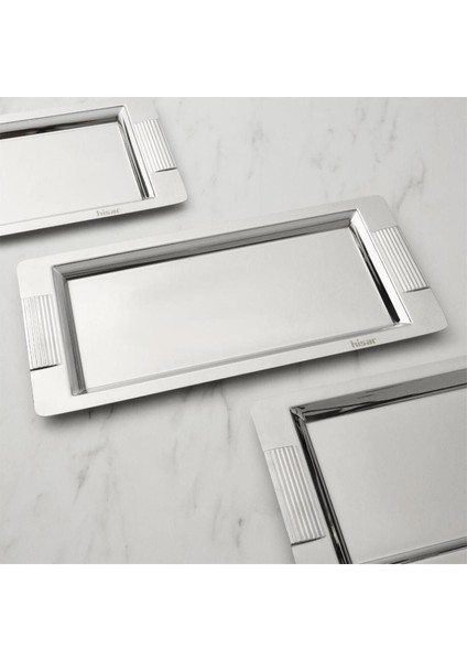 Dikdörtgen Çelik Çay ve Kahve Tepsisi, Şık ve Dayanıklı Ev Dekorasyonu