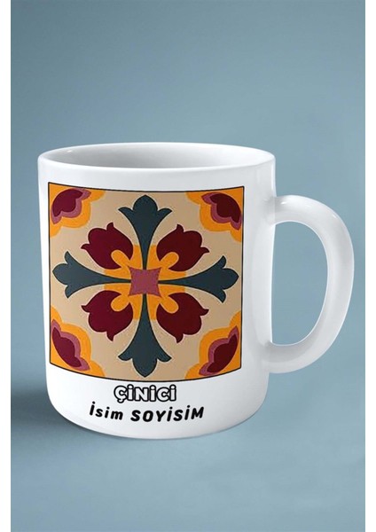 Çinici Çini Meslek Baskılı Kupa Bardak Çift Taraflı Baskı Kişiye Özel Model 4