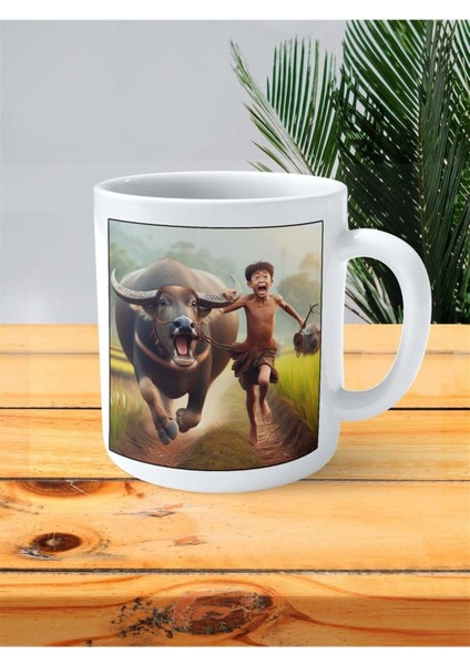 Boğa Güreşi Baskılı Kupa Bardak Kişiye Özel Desen 5