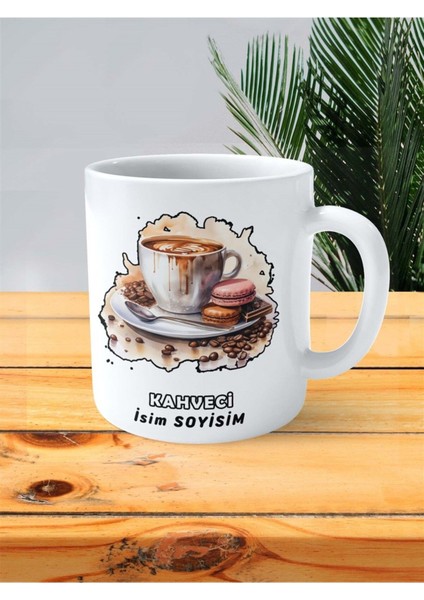 Kahveci Kahve Meslek Baskılı Kupa Bardak Çift Taraflı Baskı Kişiye Özel Model