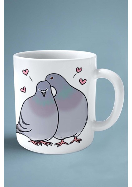 Güvercin Baskılı Kupa Bardak Çift Taraflı Kişiye Özel Model 2