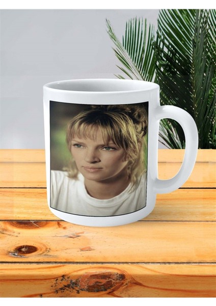 Uma Thurman Baskılı Kupa Bardak Kişiye Özel Desen 1