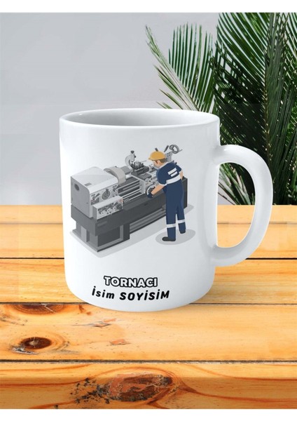 Tornacı Meslek Baskılı Kupa Bardak Çift Taraflı Baskı Kişiye Özel Model 1