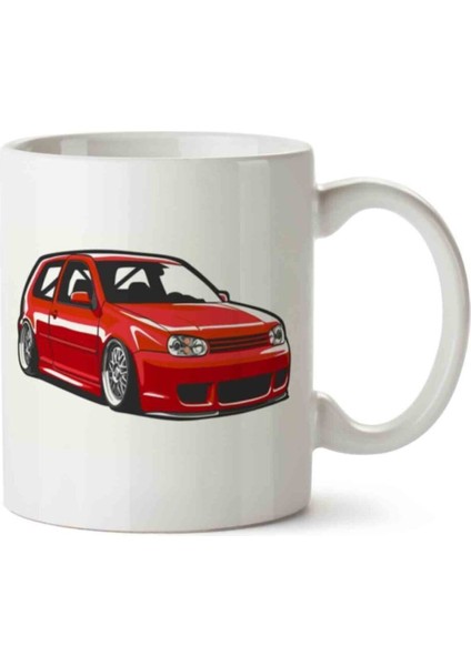 Golf Mk4 2 Kırmızı Iki Tarafı Baskılı Kupa Bardak