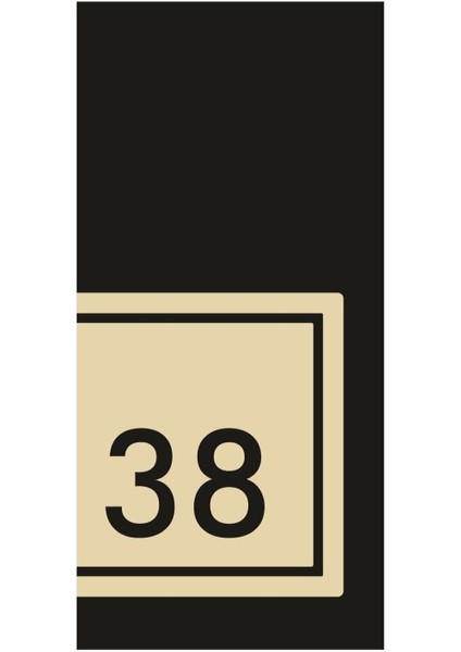 Siyah ve Altın Detaylı Daire Kapı Numarası, Şık ve Modern Tasarım, 38 Numara