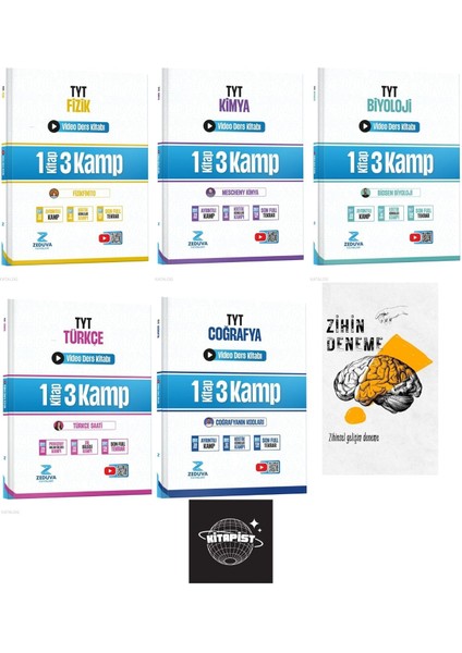 Paraf Tüm Fizik-Kimya-Biyo-Türkçe-Coğ Zeduva Kamp Seti YENİ+ZİHİNDENEME-KR269