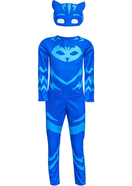 Mavi Kedi Çocuk Kostüm, 7-9 Yaş, Eğlenceli ve Rahat Tasarım