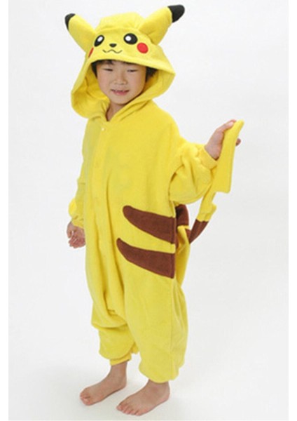 Unisex Çocuk Sarı Pikachu Kostüm, Eğlenceli ve Rahat Giyim Seçeneği