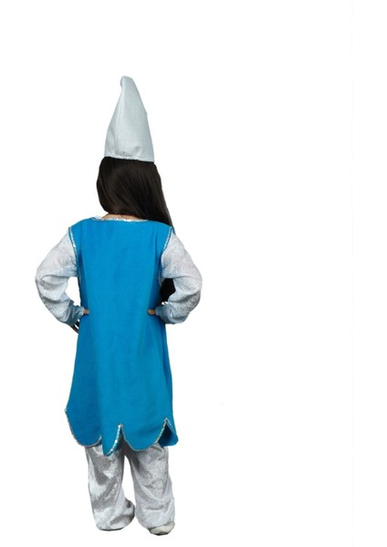 Renkli ve Sevimli Kız Çocuk Mavi Şirin Kostüm Seti fiyatları