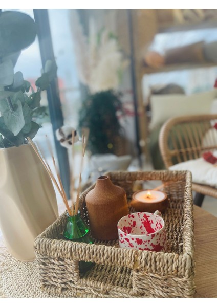 Haki Hasır Dikdörtgen Tepsi 23X35 Cm, Şık ve Kullanışlı Ev Dekorasyonu Ürünü fırsatları