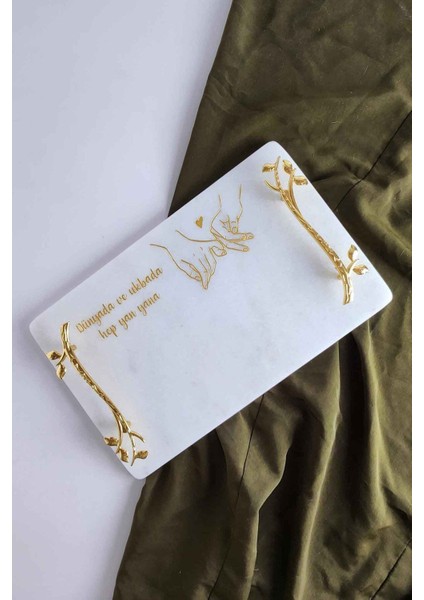 Ince Mermer Söz/nişan Tepsisi 32X20 cm ve Makas, Şık ve Zarif Tasarım fırsatları