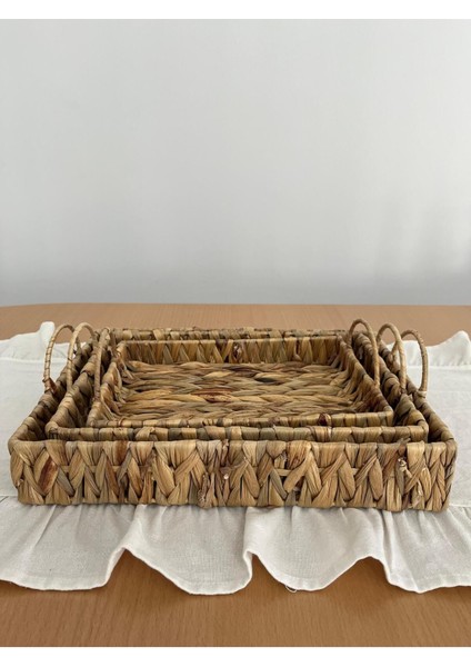 Doğal Örgü Tepsi Seti, Şık ve Çok Amaçlı Kullanım, Kahverengi fiyatları