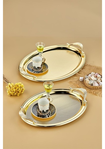 Çelik Oval 2'li Tepsi Seti, 40 cm ve 48 Cm, Dayanıklı ve Şık Tasarım modelleri
