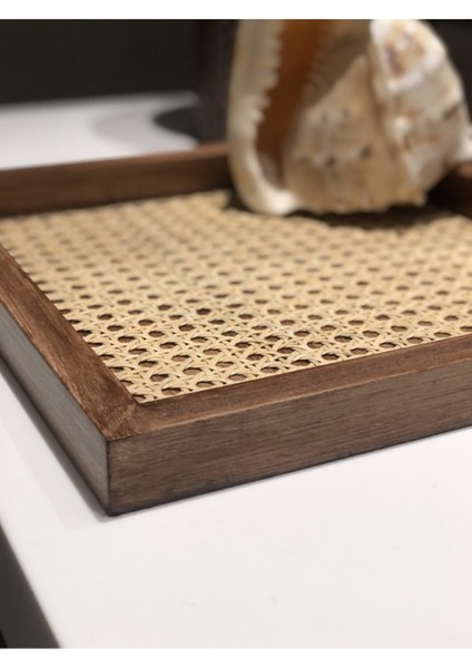 Doğal Rattan Kare Tepsi, Eskitme Tasarım, Şık ve Kullanışlı Dekoratif Parça modelleri