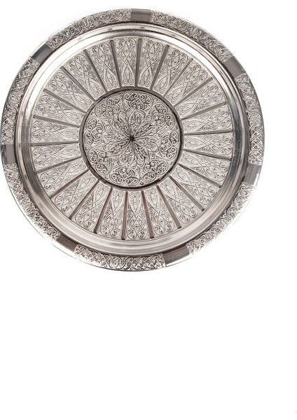 Bakır Servis Tepsisi, Gümüş Nakışlı, Otantik Motifli, 22 Cm, 3 mm Kalınlık fiyatları