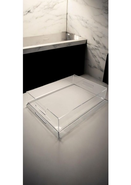 Şeffaf Pleksi Büyük Tepsi, 40X30 Cm, Mutfak ve Salon Sunumu Için Şık Tasarım modelleri