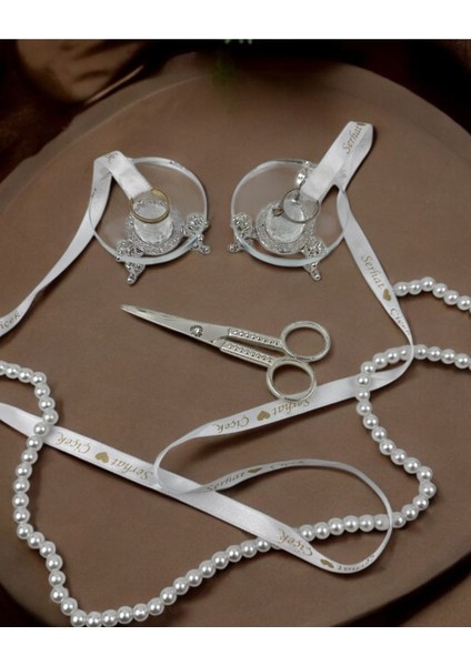 Şeffaf Cam Yüzük Yükseltici ve Söz Makası Seti, Şıklığınızı Tamamlar