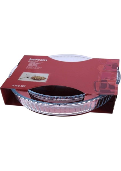 Turuncu 2'li Yuvarlak Borcam Tepsi Seti, Şık ve Kullanışlı.