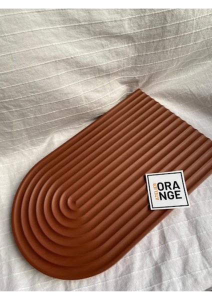 Turuncu Büyük Beton Dekoratif Sunum ve Servis Tepsisi modelleri