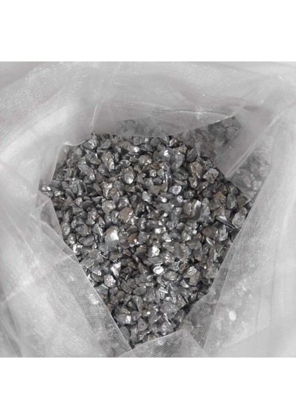 Şeffaf Cam Kırığı, Epoksi Dekor, 750GR Gümüş Renkli Parçalar