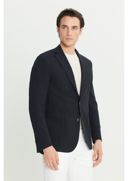 %100 Pamuk Slim Fit Dar Kesim Mono Yaka Torba Cepli Blazer Ceket modelleri
