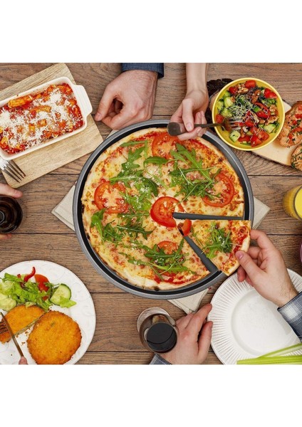 3'lü Emaye Yuvarlak Pizza Fırın Tepsi Seti, Siyah, 32-34-36 cm indirimleri