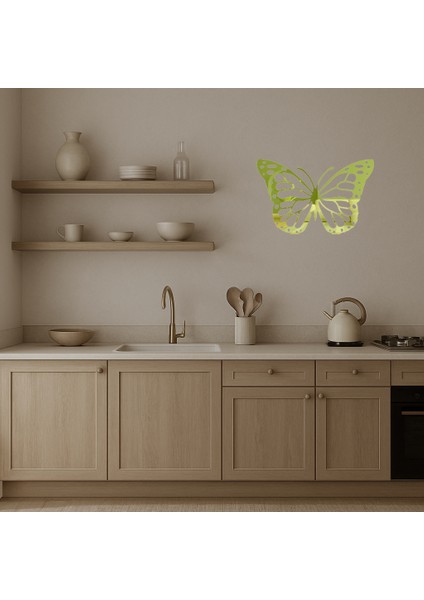 Çift Kelebek Desenli Dekoratif Altın Aynalı Tablo - KA8032-3654 modelleri