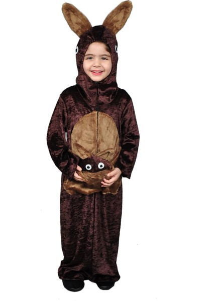 Kahverengi Çocuk Kanguru Kıyafeti, Renkli ve Rahat Tasarım