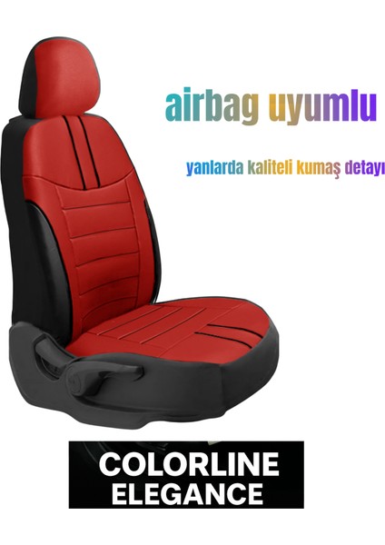 Fiat 127 1971–1983 Colorline Elegance Serisi Deri Kırmızı Siyah Koltuk Kılıfı fiyatları