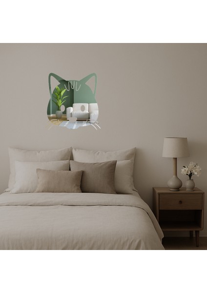 Iç Mekan Dekoratif Kedi Yüzü Aynalı Tablosu - CPTD6853-4234 fiyatları