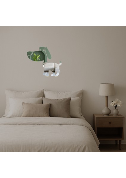 Kırmızı Tasmalı Kahverengi Köpek Aynalı Tablosu - CPT107278-7071 fiyatları