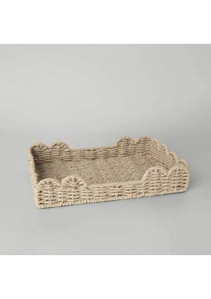 Renkli Natural Straw 32X21X6 cm Tepsi, Şık ve Dayanıklı Sunum ve Saklama Seçeneği