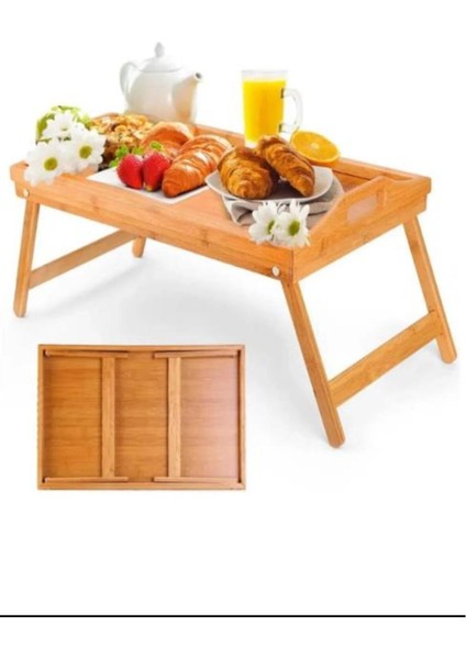 Katlanabilir Ayaklı Bambu Yatak Keyfi Tepsisi, Portatif ve Şık Tasarım fiyatları