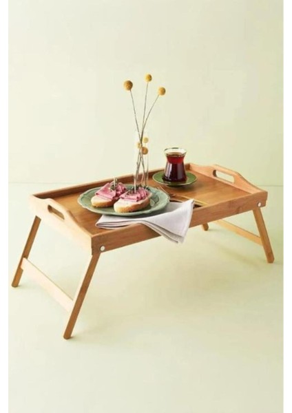 Katlanabilir Ayaklı Bambu Yatak Keyfi Tepsisi, Portatif ve Şık Tasarım modelleri