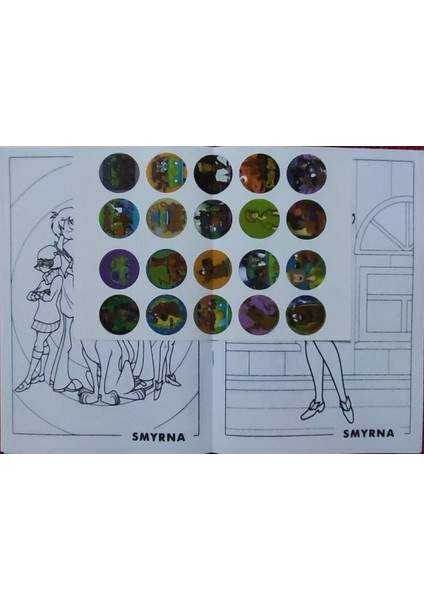 4 Adet Stickerli Boyama Kitabı (Kuromi-C/bluey-B/süngerbob/scooby Doo) modelleri