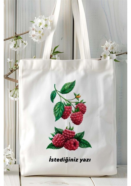 Böğürtlen Baskılı Bez Çanta Kişiye Özel Model 1 fiyatları