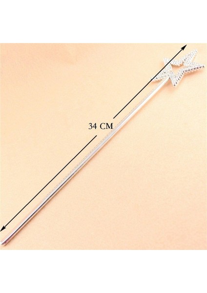 Yıldız Model Peri Asası, Melek ve Prenses Teması, Metalize Gümüş Renkli, Renkli Parlak Görünüm fiyatları