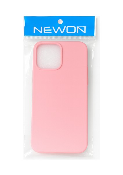 Newon iPhone 15 Pro Amblemsiz Renkli Silikon Kılıf Pembe